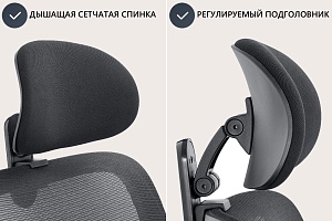Офисное кресло CHAIRMAN CH581, ткань/сетка, черный